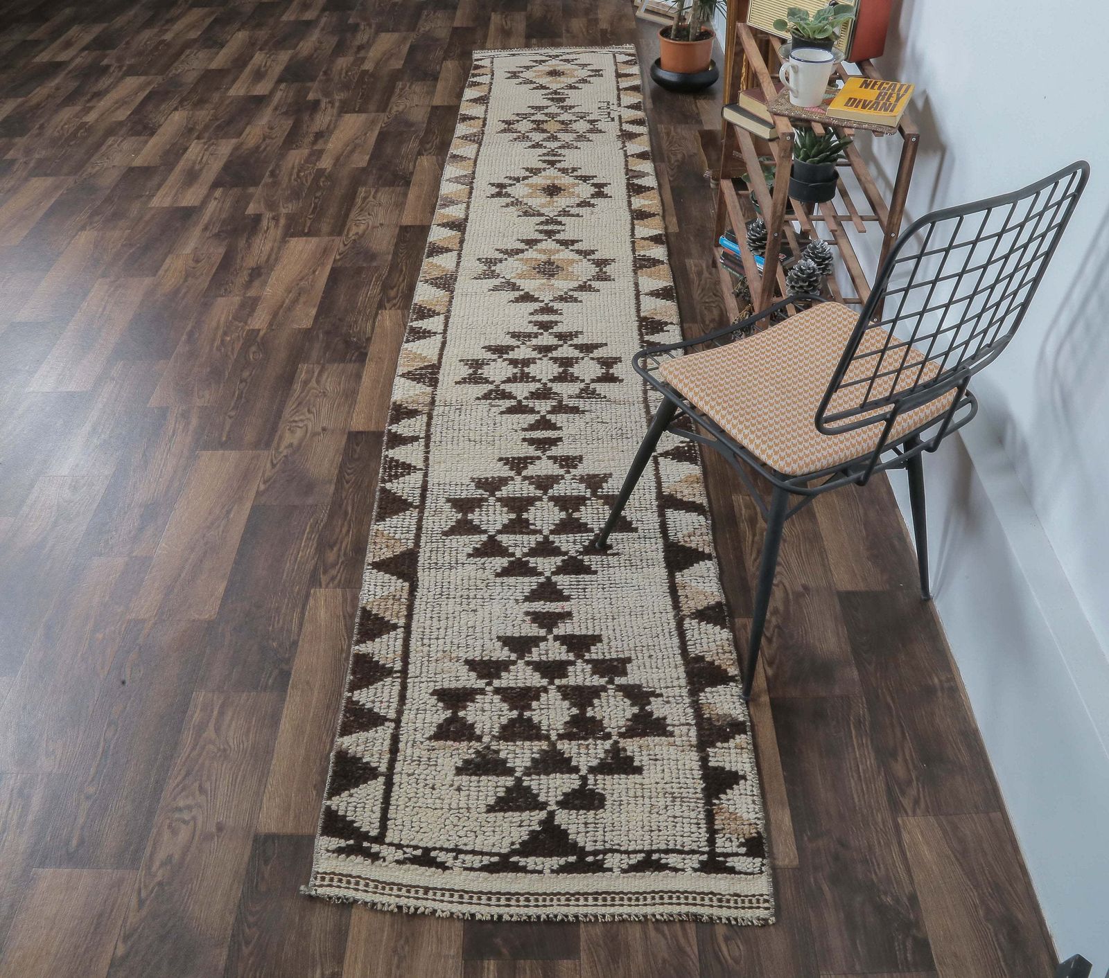 Oushak Turkish Wool Rug, Beige & Brown Handmade Vintage Rugs, Hallway Runner, Farmhouse Decor, One Of A Kind, Anatolian, Ethnic