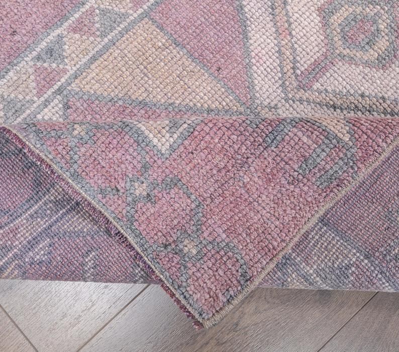 3x11 Purple Turkish Vintage Runner, Oushak Handmade Wool Rug, Tribal Hallway Rugs, Farmhouse Decor, One Of A Kind, Folk Art, Anatolian photo 402.0