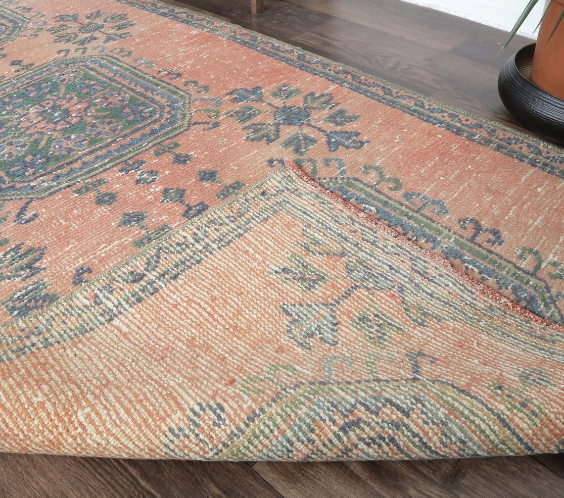 3x10 Turkish Vintage Runner, Oushak Handmade Wool Rug, Bloody Marry Floral Hallway Rugs, Farmhouse Decor, One Of A Kind, Folk Art, Anatolian photo vinterior