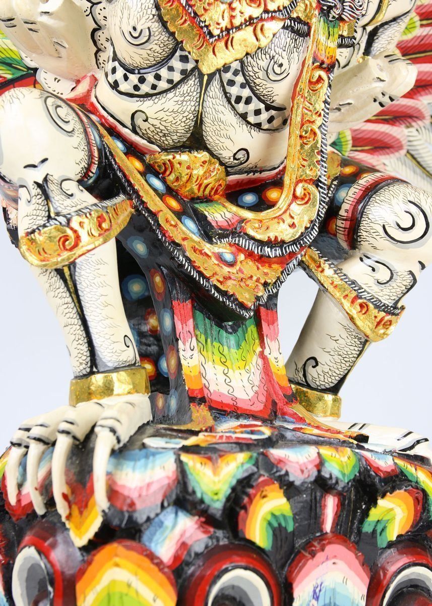 photo furniture Vintage Hand Carved Colourful Balinese Sculpture