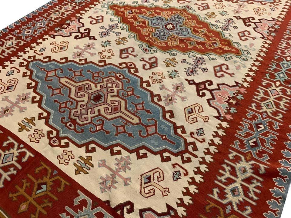 Rare Antique Pirot Serbian Kilim Rug, Handwoven Wool Oriental Rug  180x300cm photo for sale