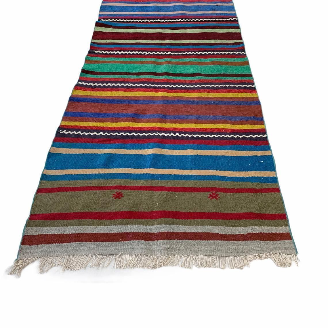 Traditional Turkish Kilim Rug Runner , Vintage Turkish Wool Country Home Kelim 297 X 85 Cm photo buy