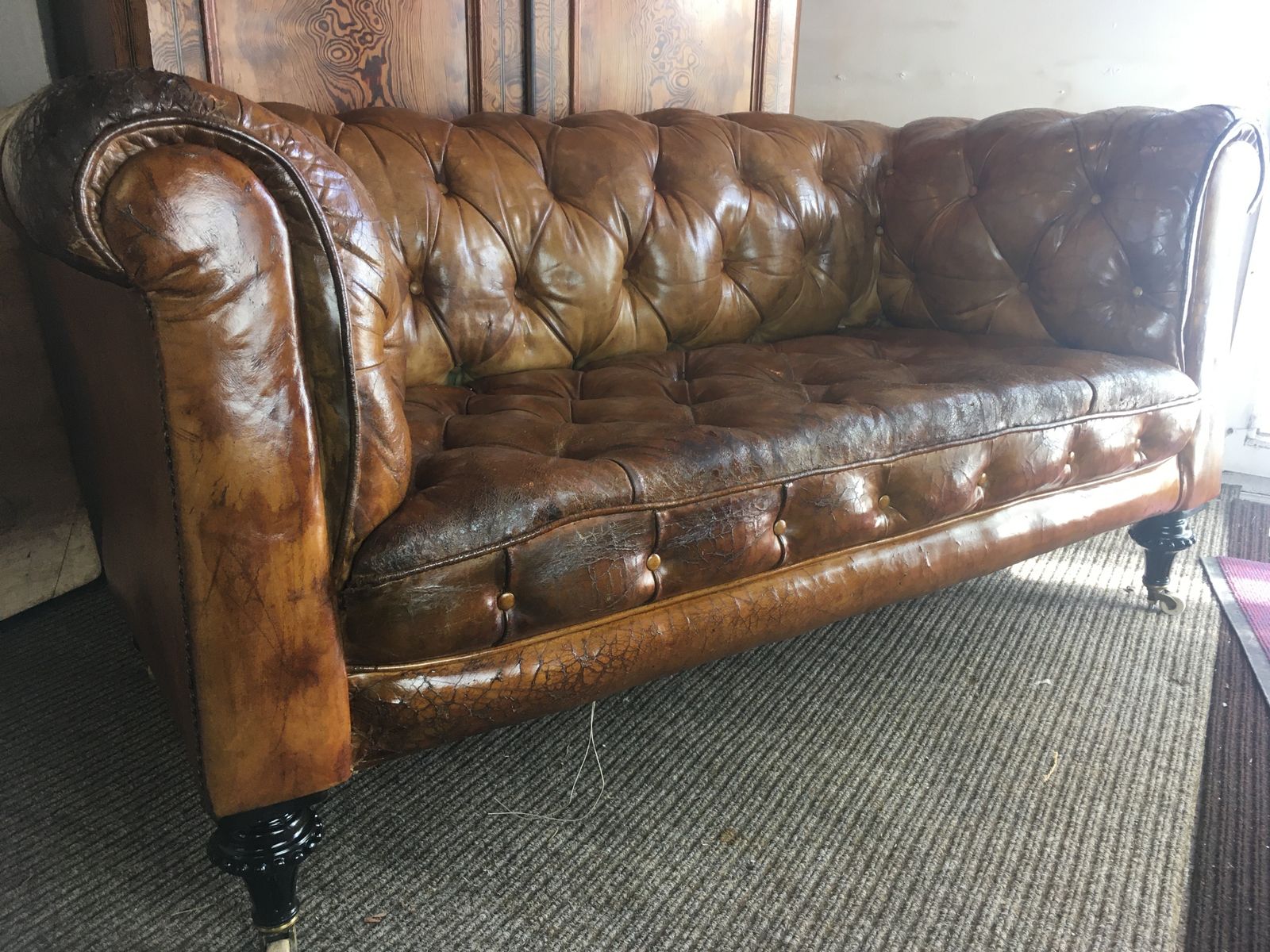 Victorian Leather  Chesterfield Sofa