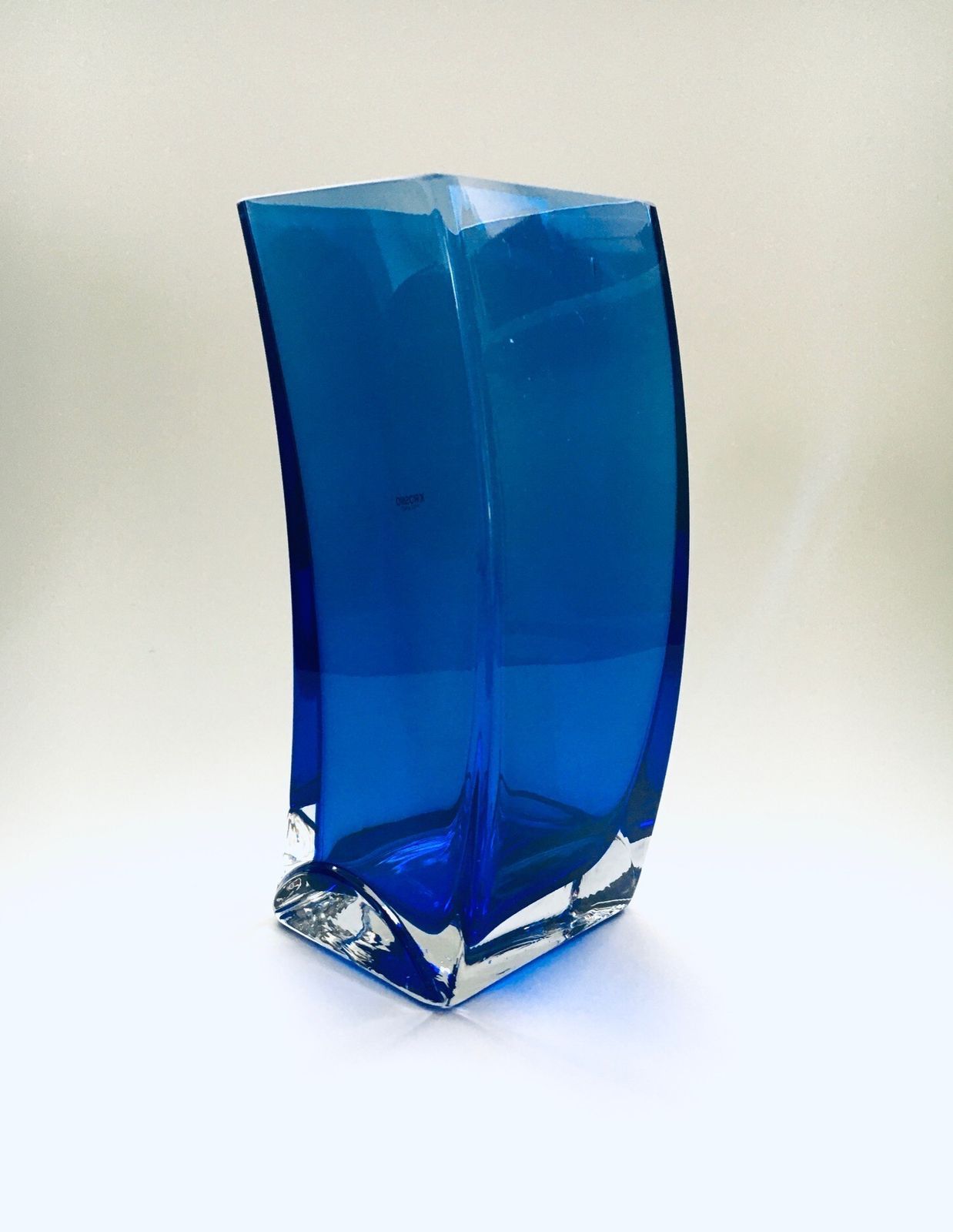 Postmodern Design Blue Art Glass Vase By Krosno, Poland 1980s photo 84.32