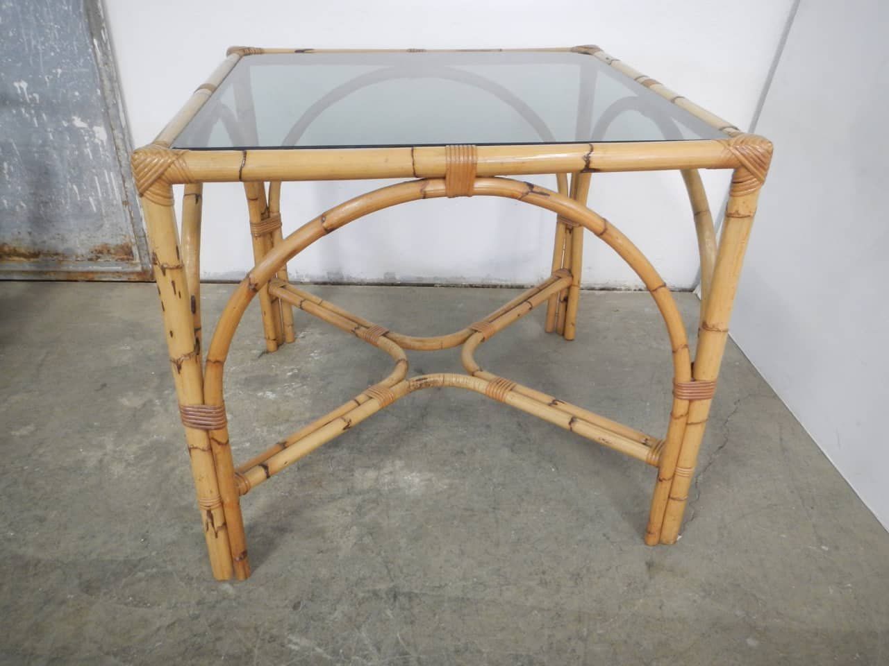 Rattan Table, Italy, 1970s