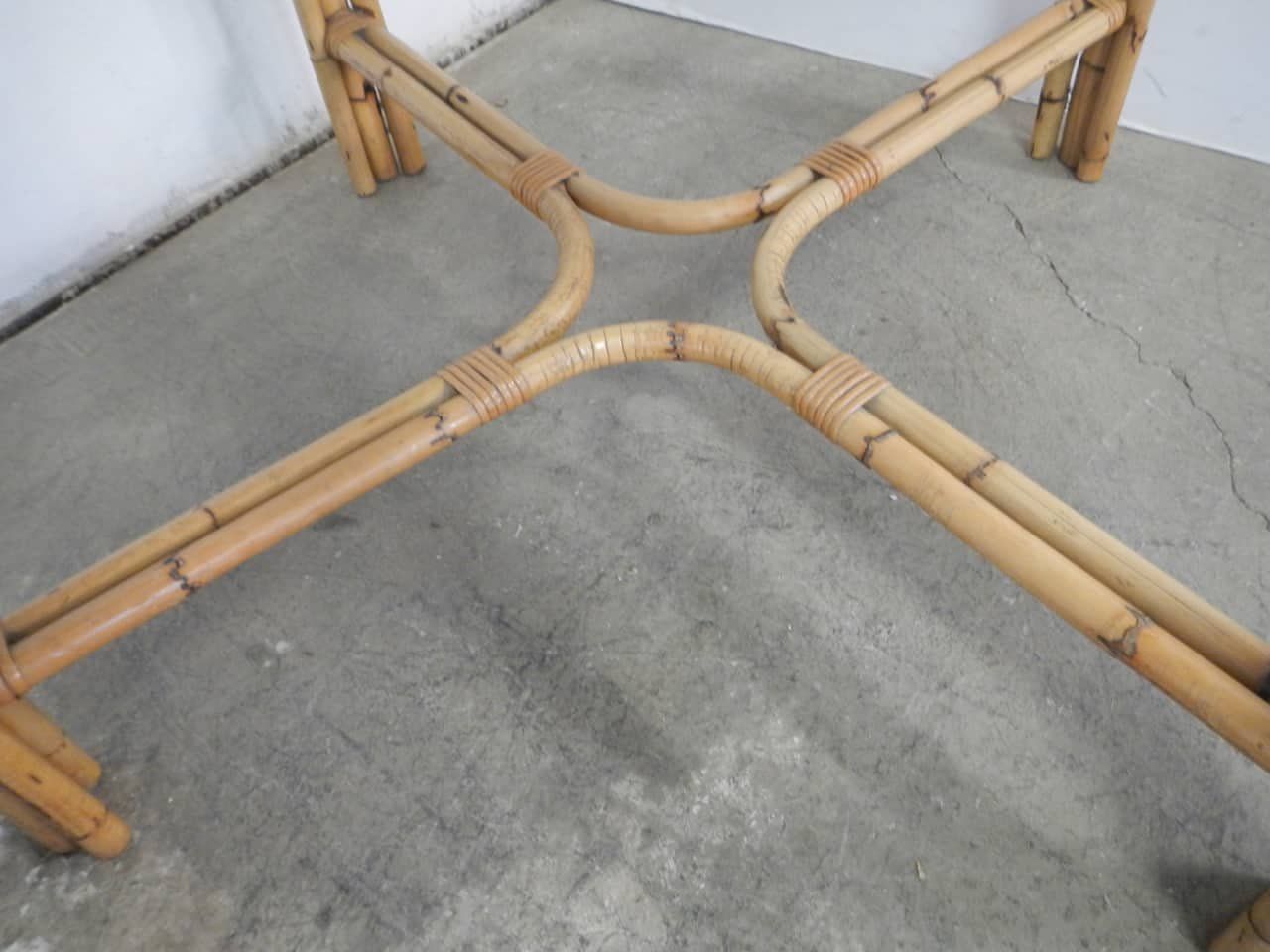 Rattan Table, Italy, 1970s photo vinterior