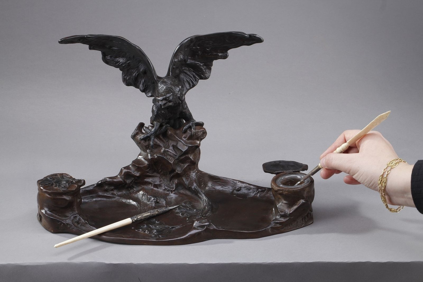 Encrier Art Nouveau par Albert Marionnet (français, 1852-1912) photo for sale