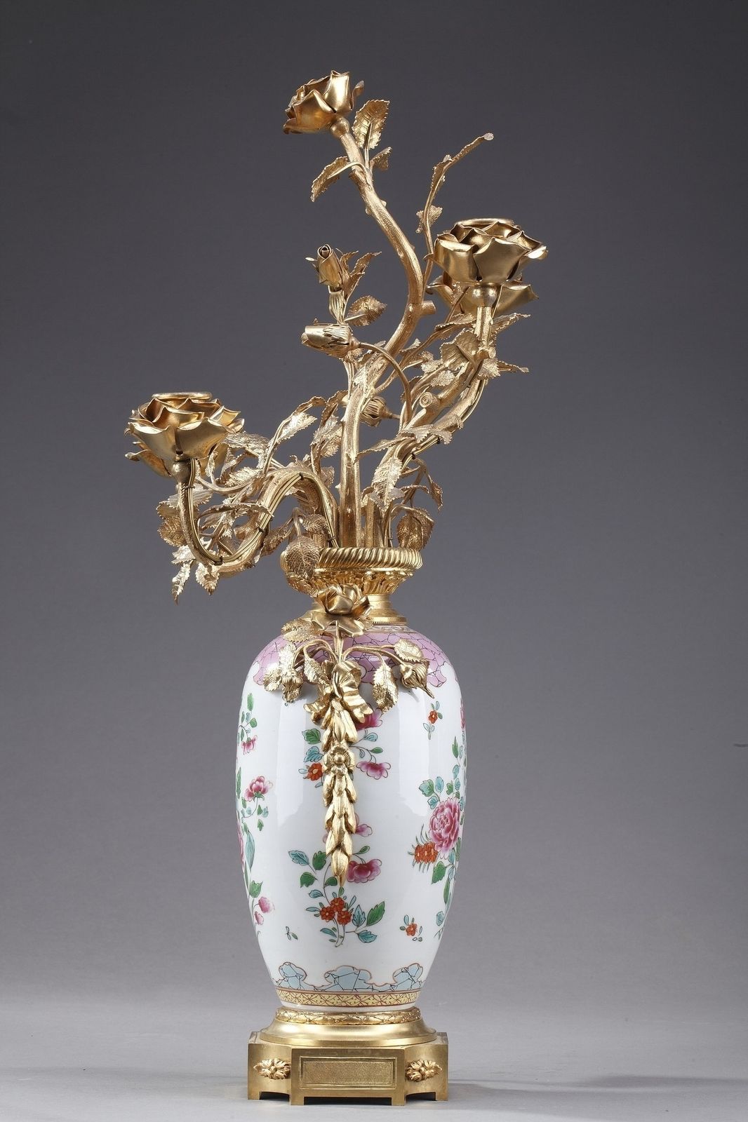 4973.0 Vases Mounted As Lamps In "Famille Rose" Porcelain Taste photo