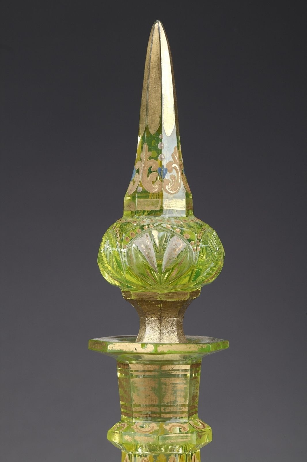 Ouraline Glass Decanter, Bohemia, 19th Century photo for sale