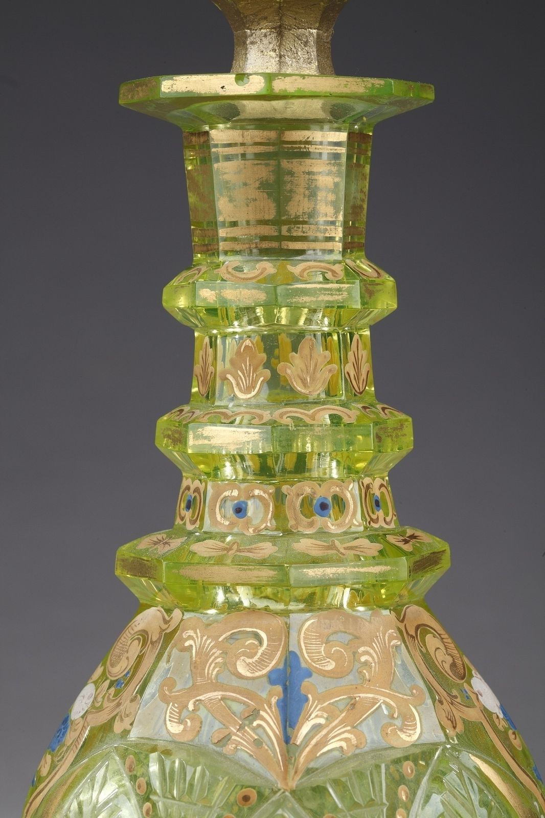 Ouraline Glass Decanter, Bohemia, 19th Century photo buy
