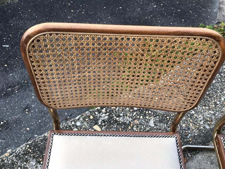 Mid Century Modern Upholstered Cesca Chair Of Marcel Breuer Italy 1970, Set Of 2 photo for sale