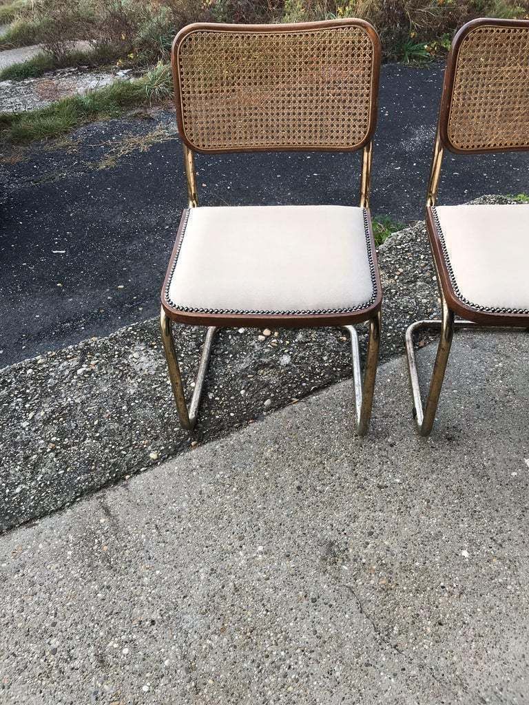 Mid Century Modern Upholstered Cesca Chair Of Marcel Breuer Italy 1970, Set Of 2 photo Furniture