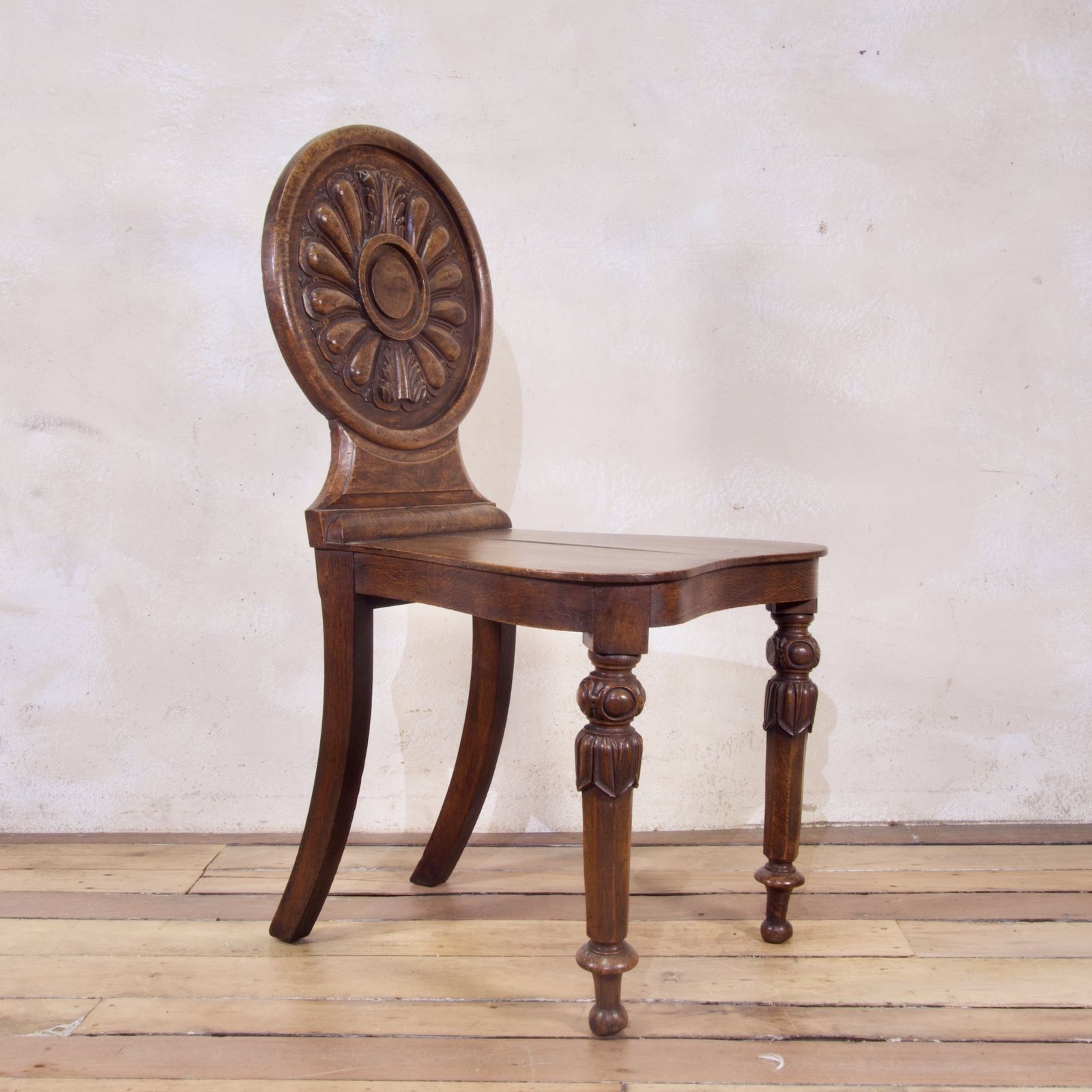 A 19th Century William IV Elm And Burr Elm Hall Chair