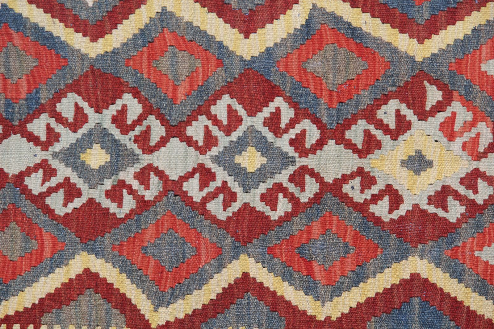 Handwoven Geometric Afghan Kilim Rug, Oriental Flatwoven Wool Rug 102x151cm photo for sale