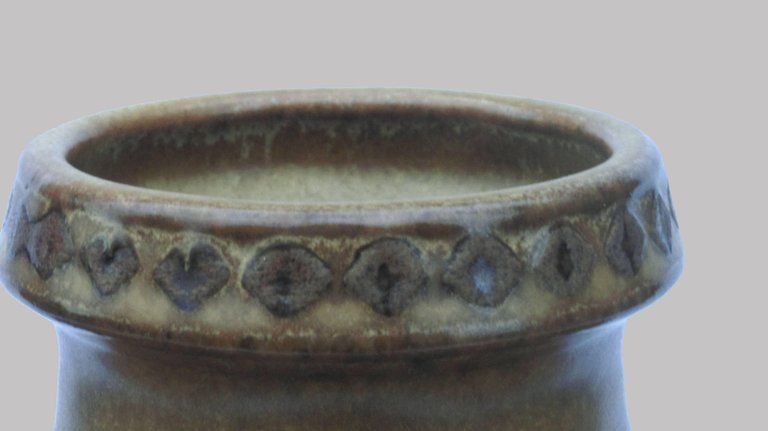 1960s Gunnar Nylund Brown Ceramic Vase By Rörstrand G.N. Sweden photo for sale