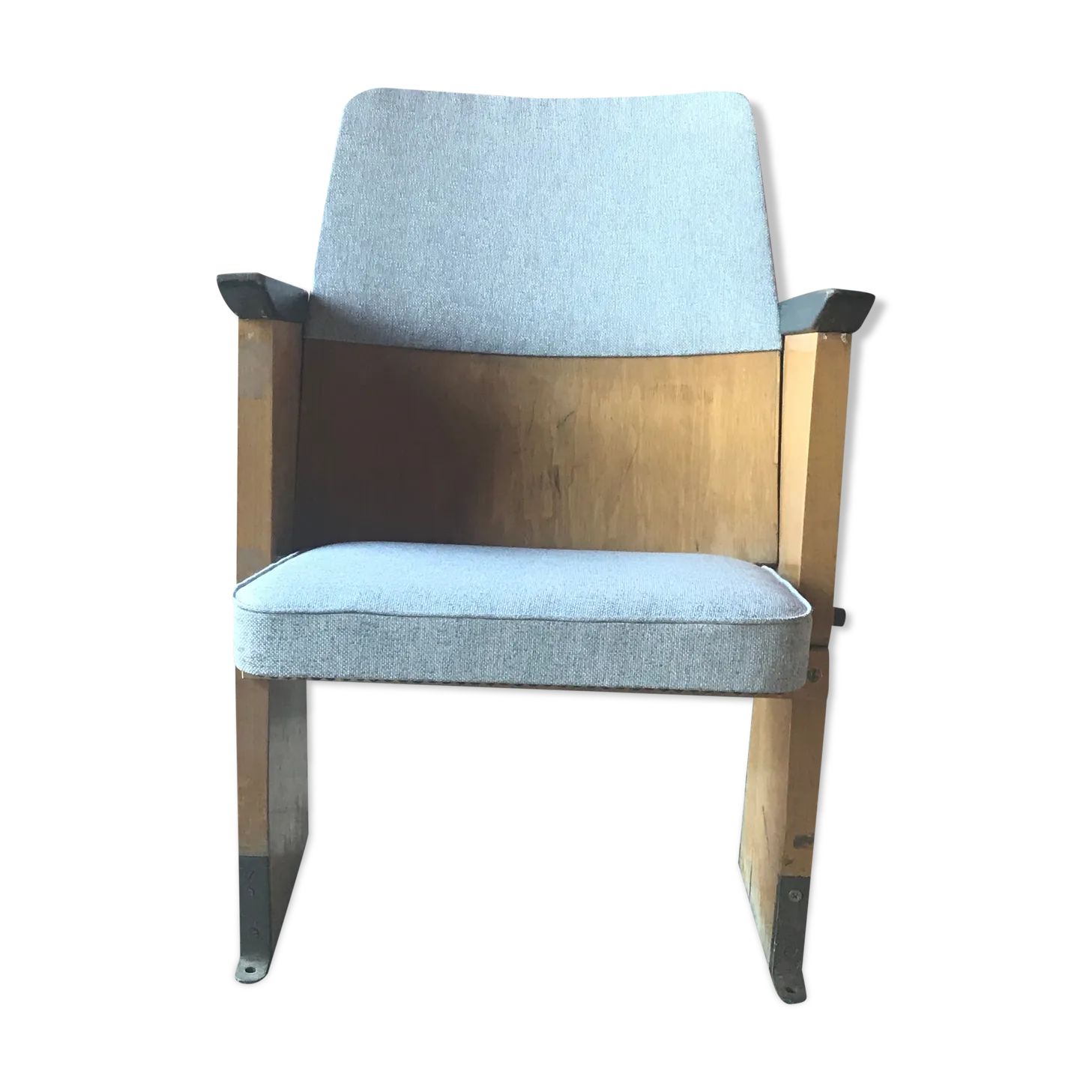 Mid Century Hungarian 1 Seater Cinema Bench From Szék és Faárúgyár, 1950s photo furniture
