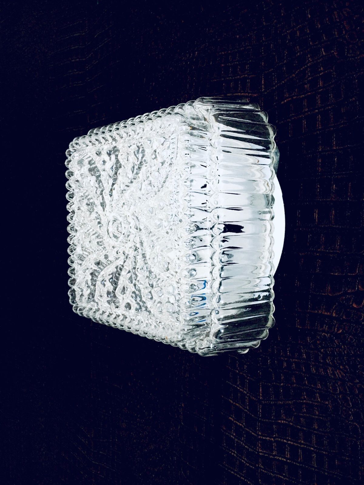 Square Glass Sconce Wall Lamp By Massive, 1970s photo Lighting
