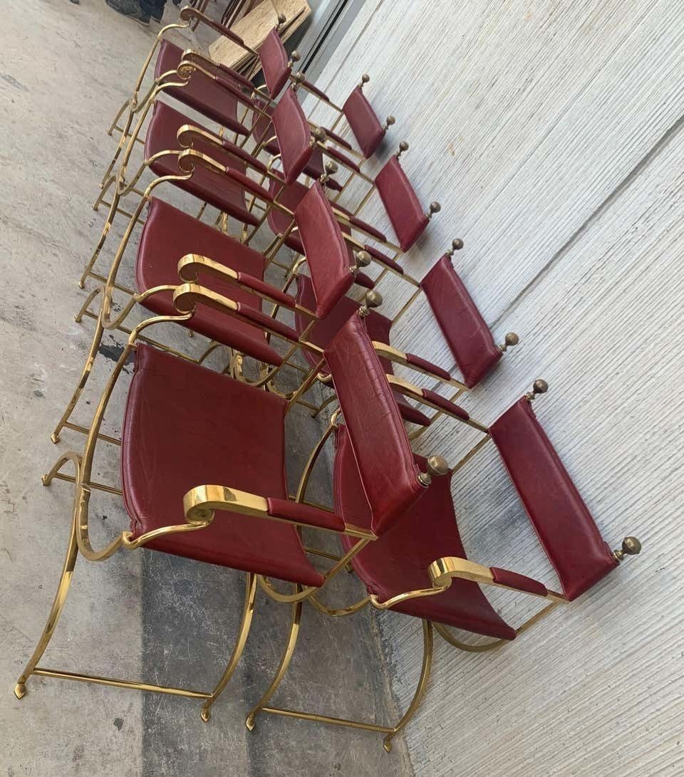 Fauteuils Savonarola de metteur en scène italiens, chromés et en cuir, Hollywood Regency, années 1960 photo Mobilier
