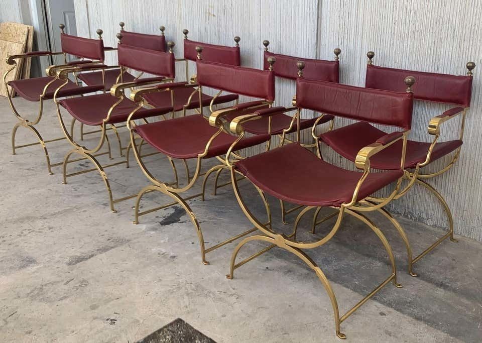 Fauteuils Savonarola de metteur en scène italiens, chromés et en cuir, Hollywood Regency, années 1960 photo 19775.0