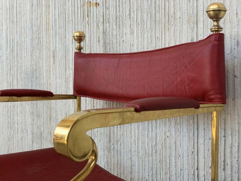 photo vinterior Fauteuils Savonarola de metteur en scène italiens, chromés et en cuir, Hollywood Regency, années 1960