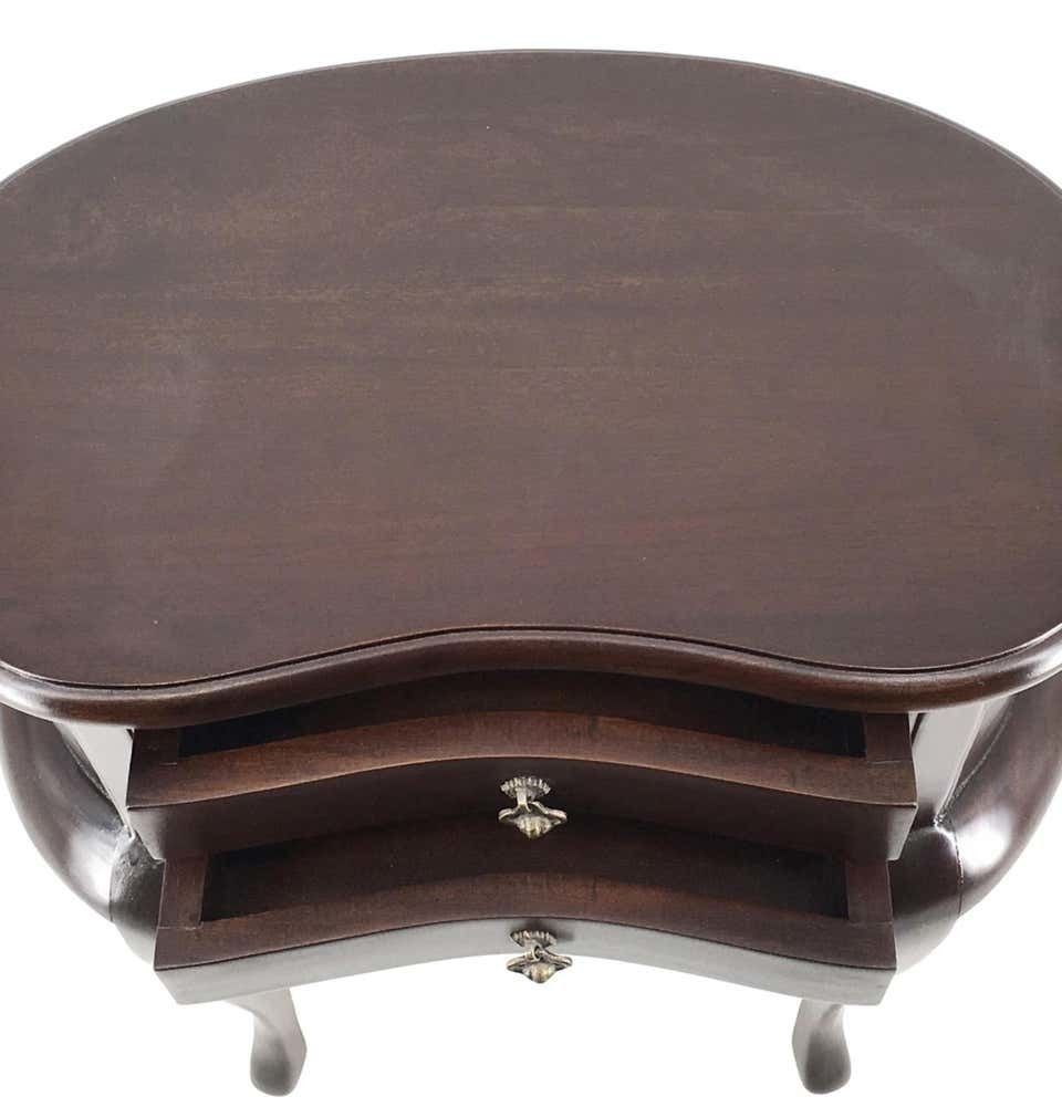 20th Century Pair Of Mahogany Nightstands With Kidney Shape And Two Drawers photo Furniture