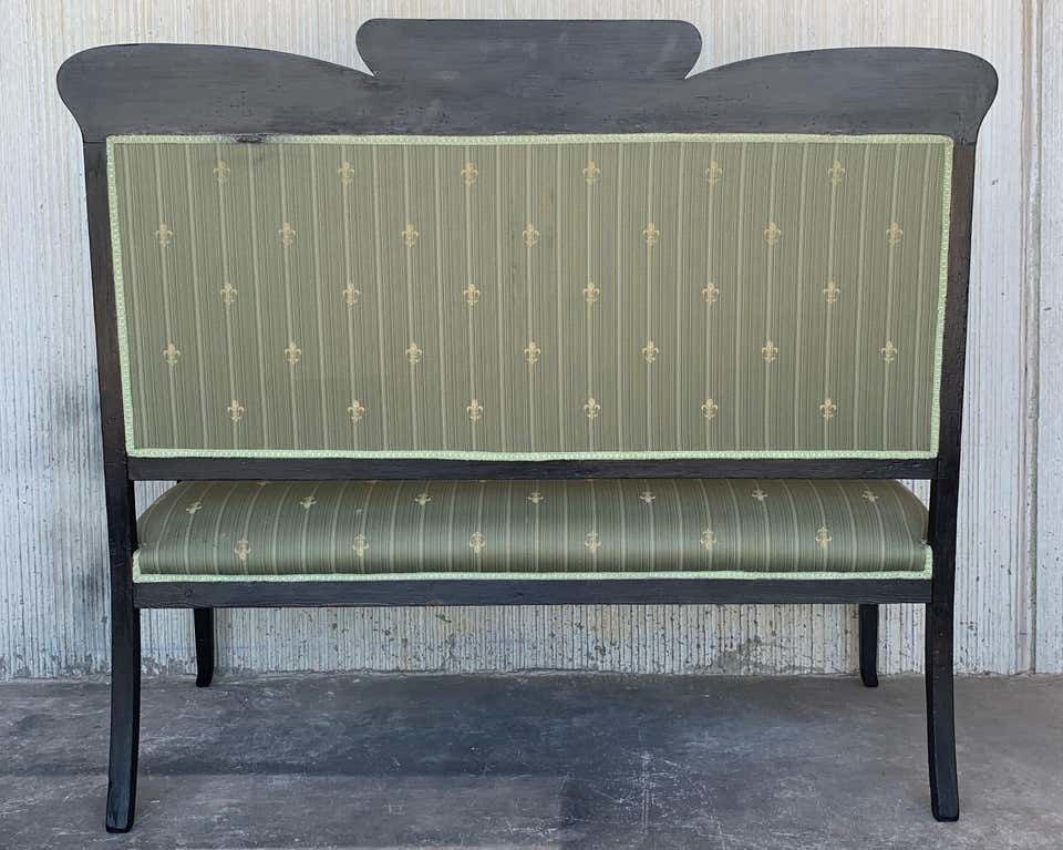 Salon de style Louis XVI noir, canapé et deux fauteuils, XXe siècle photo 3859.0