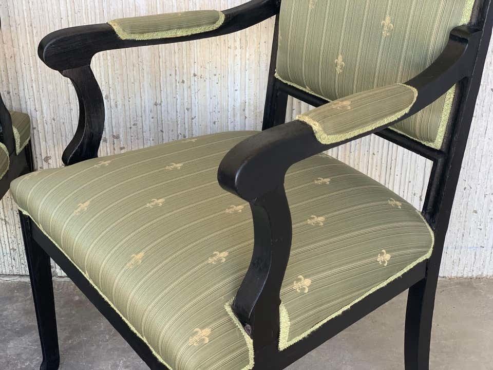 photo vinterior Salon de style Louis XVI noir, canapé et deux fauteuils, XXe siècle