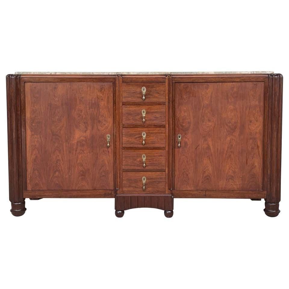Grand buffet Art déco français en acajou et ébène de Macassar, XXe siècle