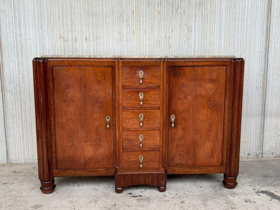 Grand buffet Art déco français en acajou et ébène de Macassar, XXe siècle photo furniture