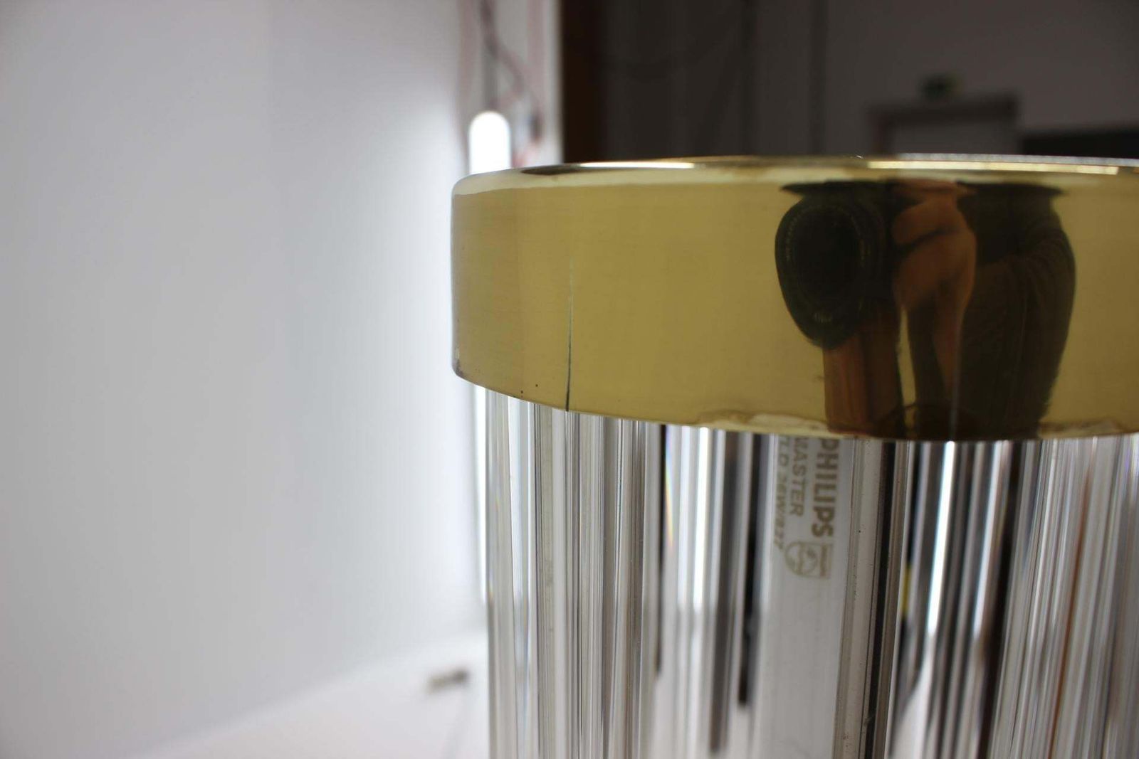 Verlichting Zeldzame Design Vloerlamp Van Messing En Kunstglas, Kamenický šenov/Preciosa, 1960 photo
