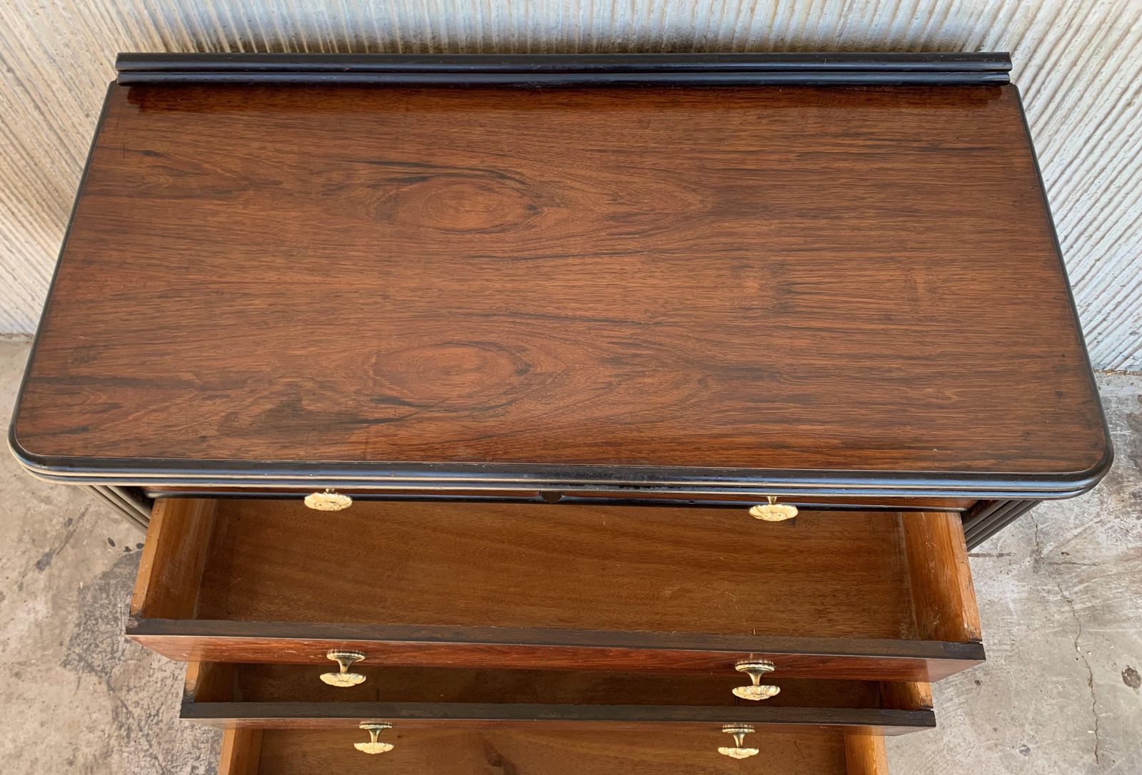 French Art Deco Chest Of Drawers With Ebonized Base And Columns photo buy