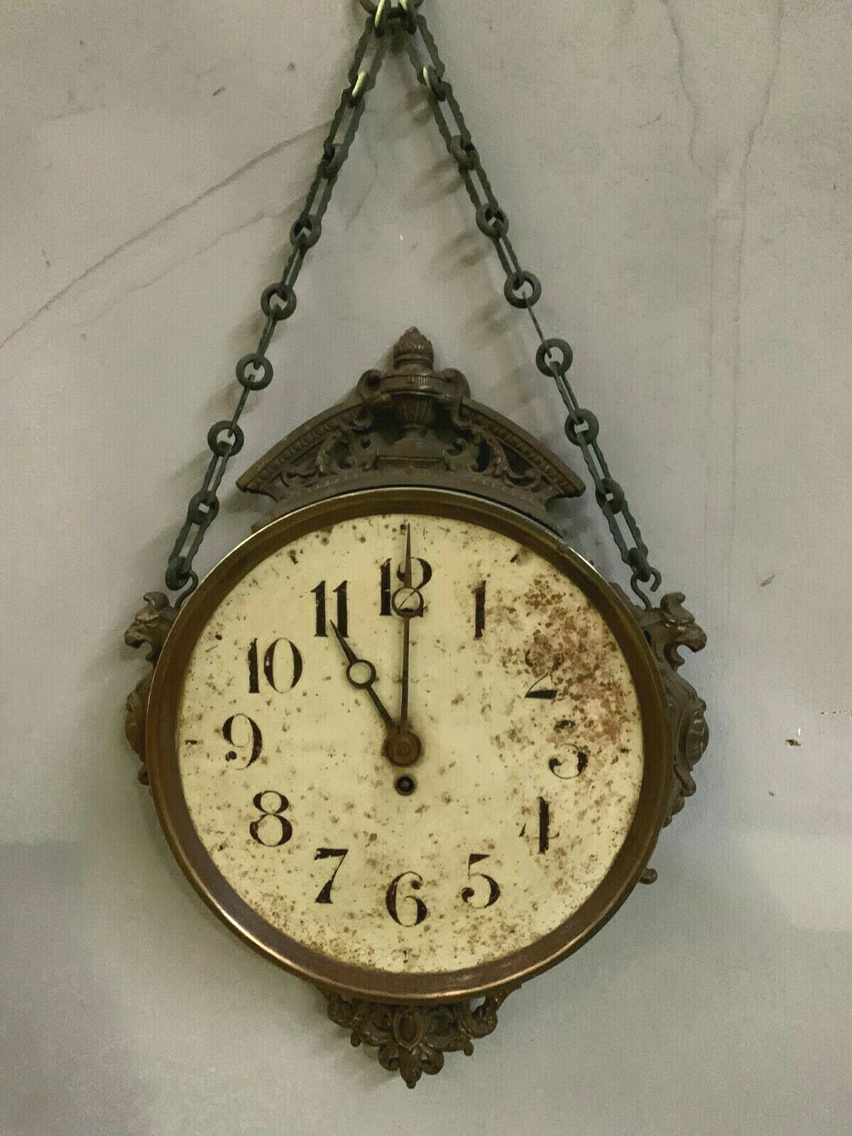 20th Century Bronze And Brass Wall Clock photo furniture