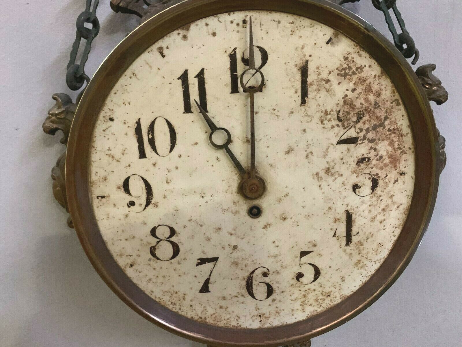 20th Century Bronze And Brass Wall Clock photo for sale