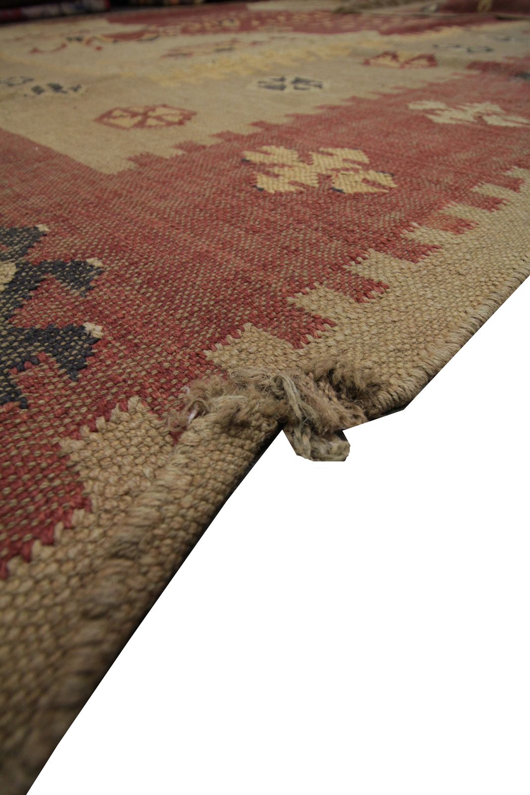 Handwoven Turkish Kilim Area Rug, Traditional Geometric Wool Rug  255x325cm photo vintage