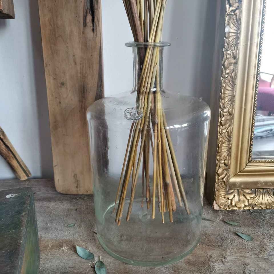 1930s Hand Made Antique Glass Jar, Vase, Medicine, Wine, Water Bottle photo furniture