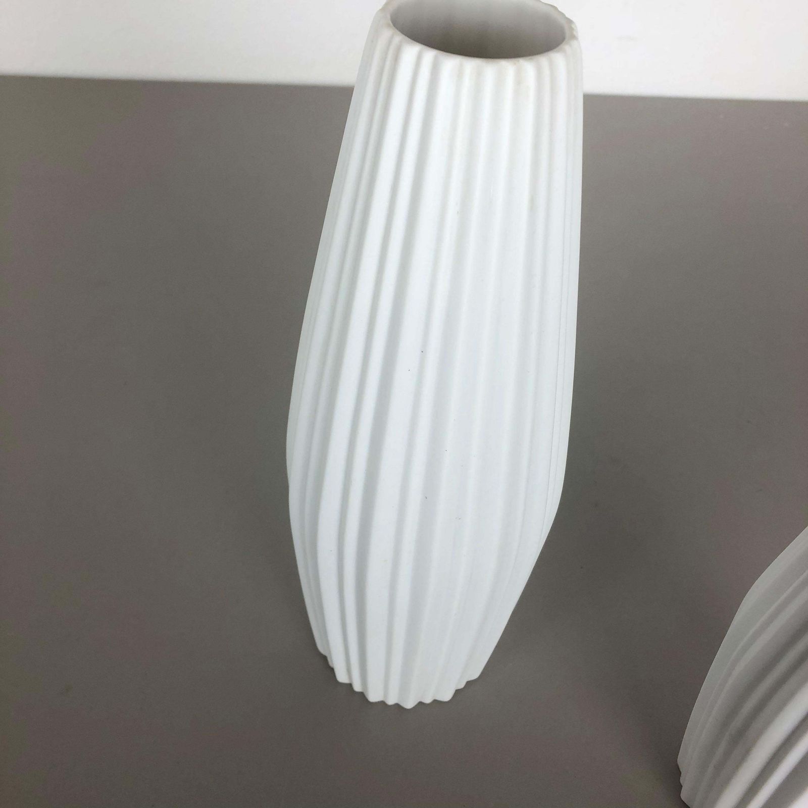 Set Of 2 Porcelain Op Art "Lines" Vase By Heinrich Selb, Germany, 1970s photo buy