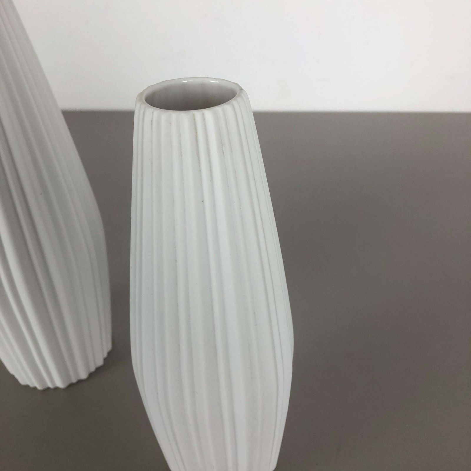 Home Decor Set Of 2 Porcelain Op Art "Lines" Vase By Heinrich Selb, Germany, 1970s photo