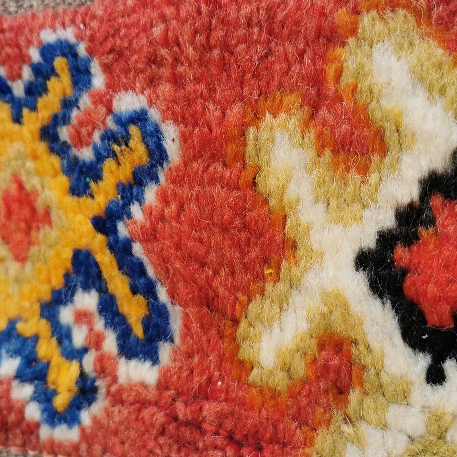 Textiles Large Handmade Moroccan Orange Berber Rug Wool photo