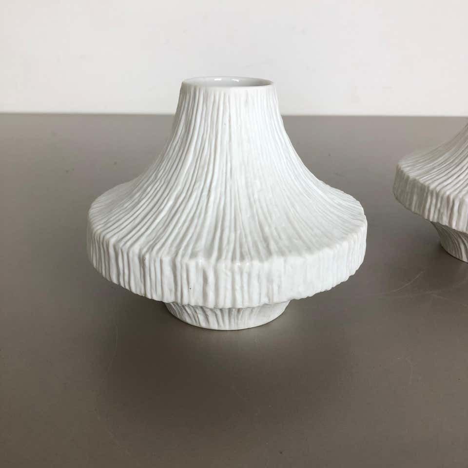 Set Of 2 Porcelain Op Art "Stone" Vase By Heinrich Selb, Germany, 1970s photo 407.0