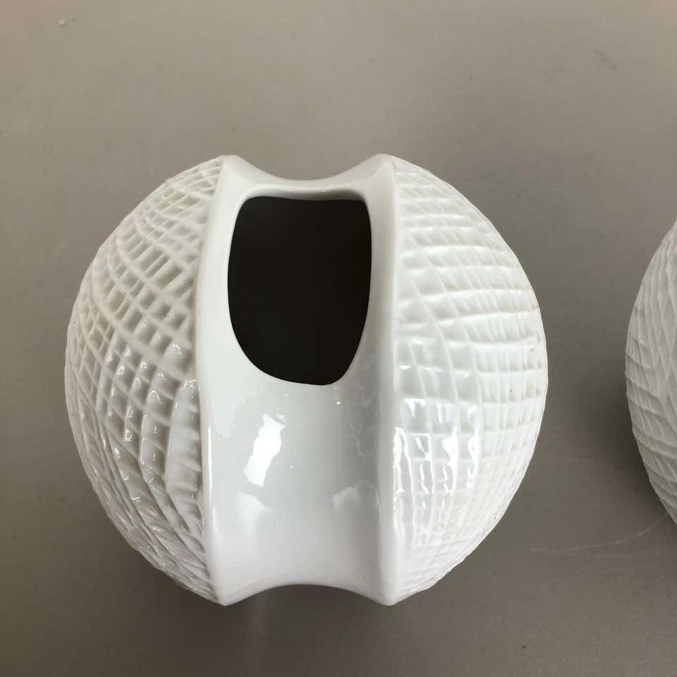 Set Of 2 Porcelain Op Art "Jojo" Vase By Wunsiedel Bavaria, Germany, 1970s photo vintage