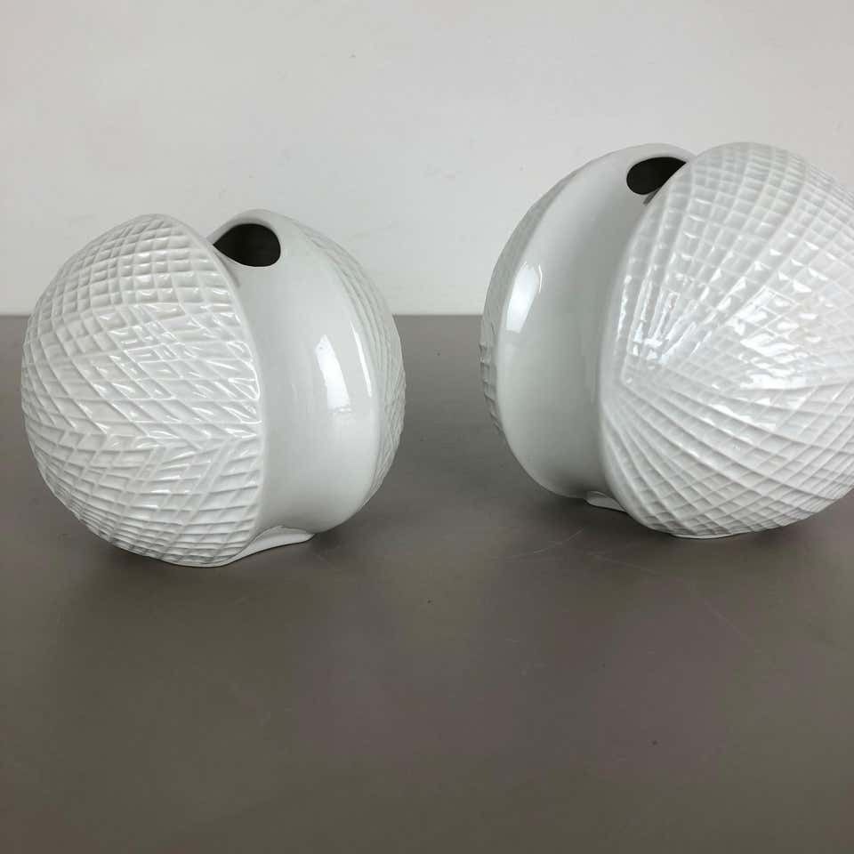 photo vintage Set Of 2 Porcelain Op Art "Jojo" Vase By Wunsiedel Bavaria, Germany, 1970s