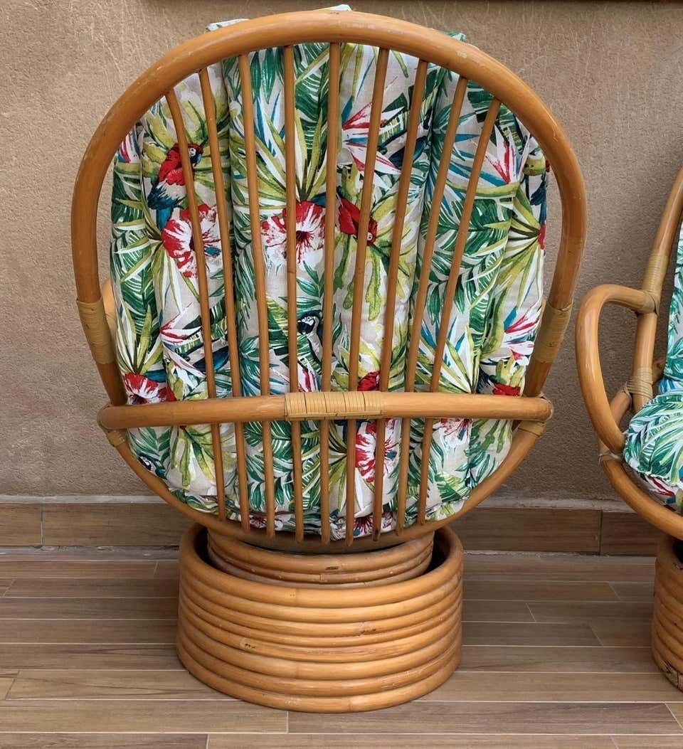 Mobilier de jardin Ensemble de salon de jardin Mid-Century Modern en bambou, Italie, avec canapé et fauteuils à bascule photo