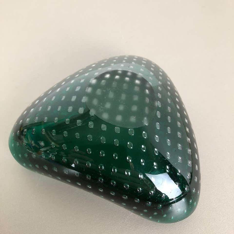 photo vinterior Murano Glass Bullicante "Green" Bowl Element Shell Ashtray Murano, Italy, 1970s