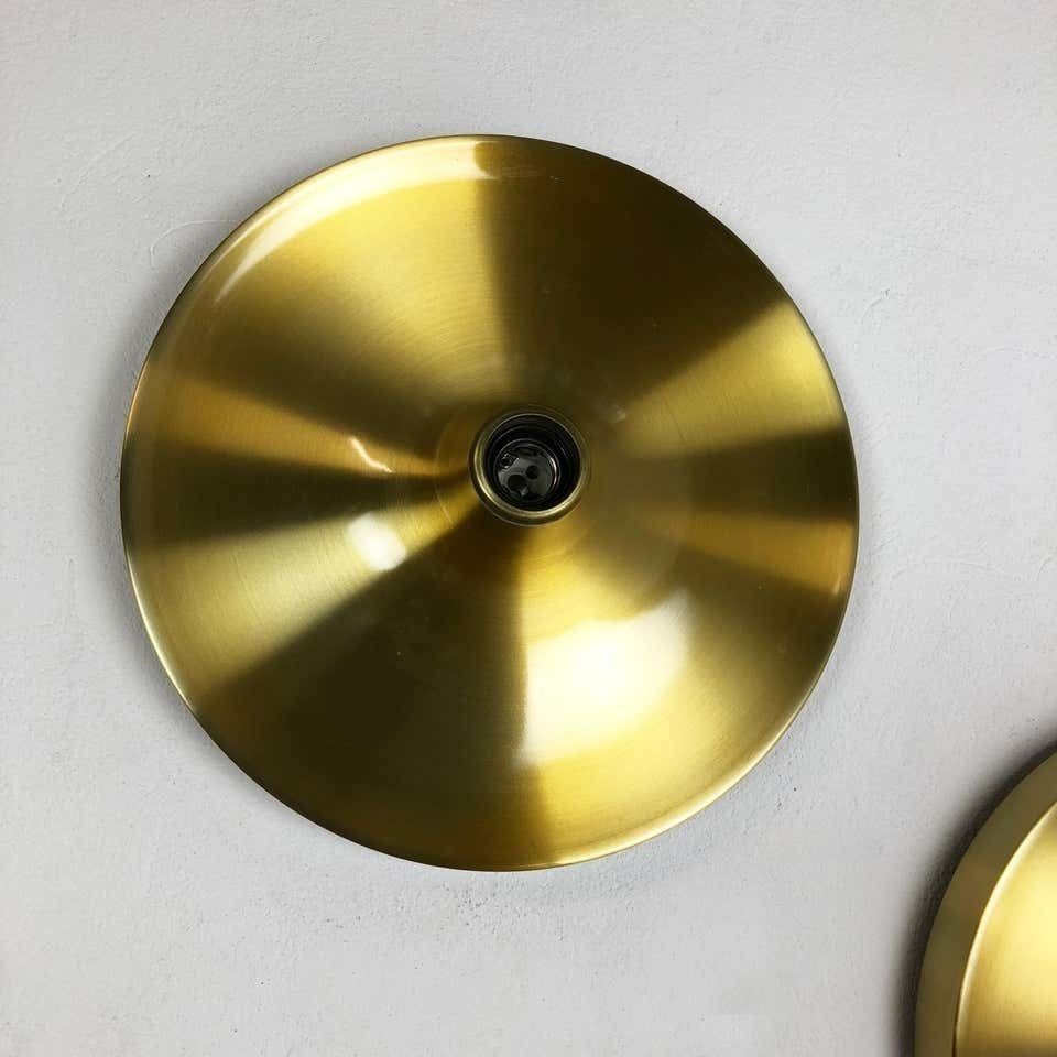 photo furniture Set Of Three Gold 1960s Charlotte Perriand Disc Wall Light By Honsel, Germany