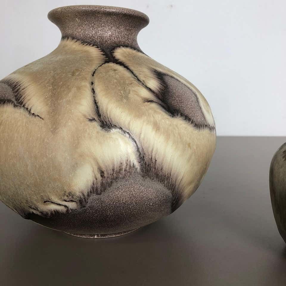 Set Of 2 Pottery Vases Fat Lava Abstract Designed By Ruscha, Germany, 1960s photo vinterior