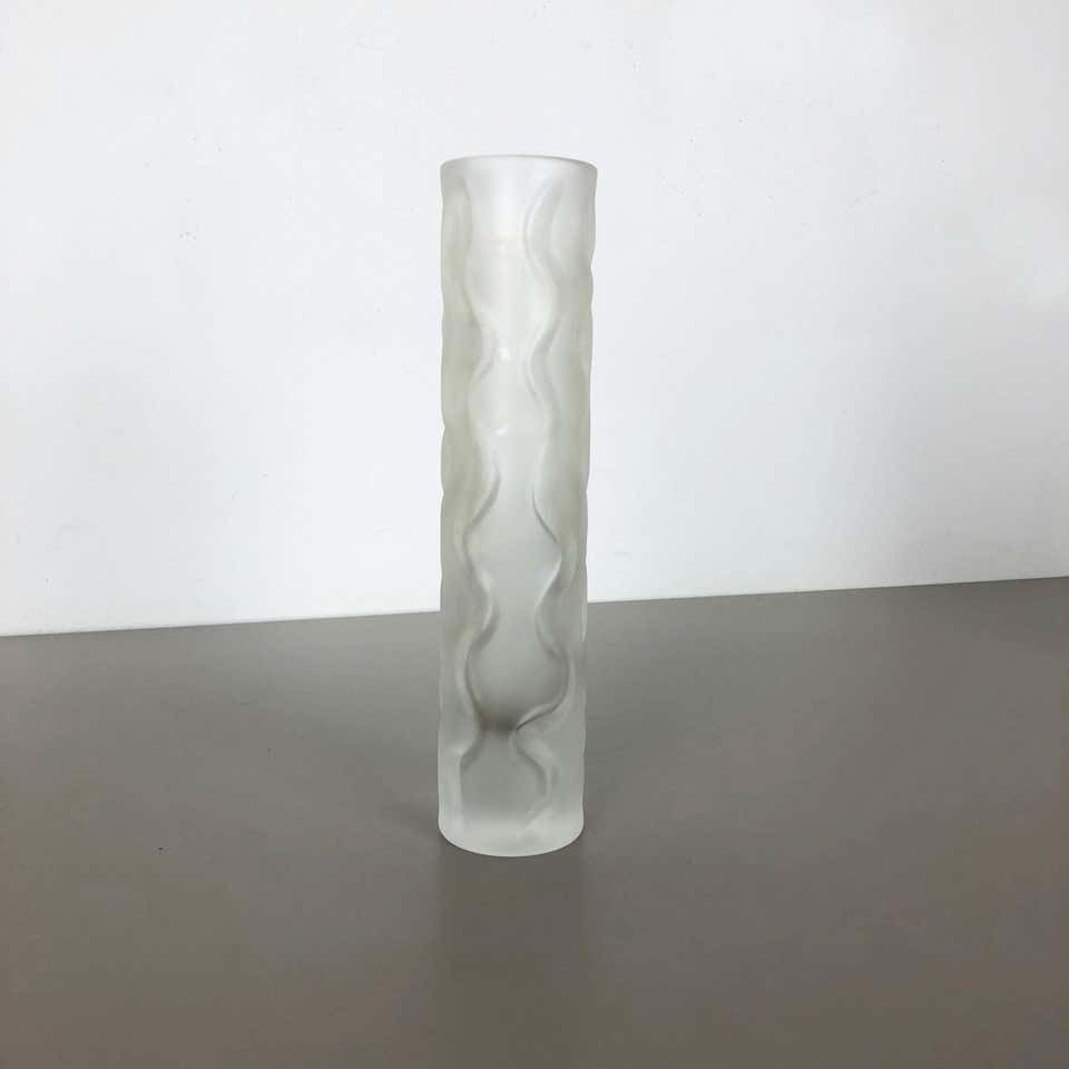 Large 1970s Hand Blown "Brutalist" Glass Vase By Peill And Putzler, Germany photo for sale