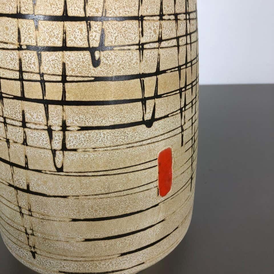 Large Op Art Abstract Pottery Floor Vase Made By Bay Ceramics, Germany, 1960s photo vintage
