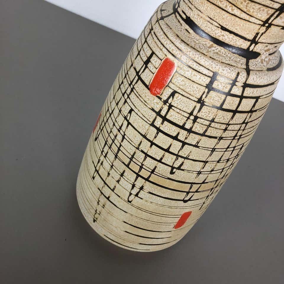 photo furniture Large Op Art Abstract Pottery Floor Vase Made By Bay Ceramics, Germany, 1960s