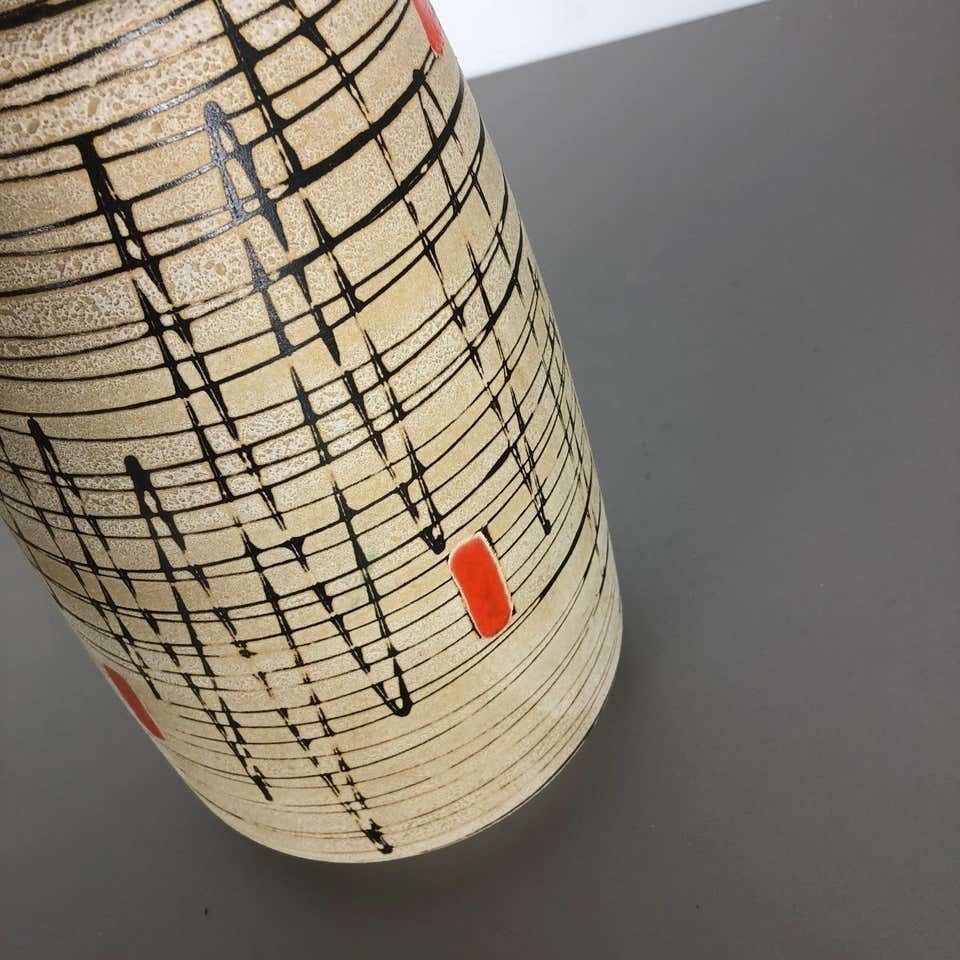 photo for sale Large Op Art Abstract Pottery Floor Vase Made By Bay Ceramics, Germany, 1960s