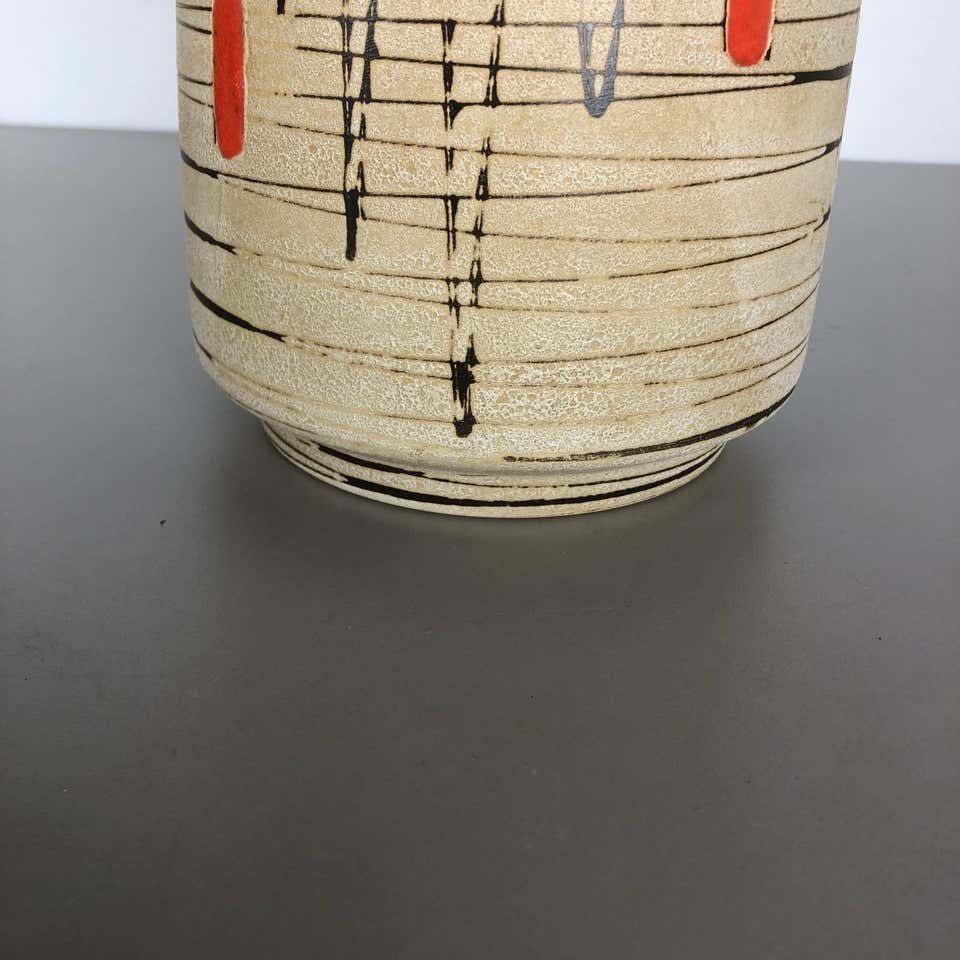 Home Decor Large Op Art Abstract Pottery Floor Vase Made By Bay Ceramics, Germany, 1960s photo